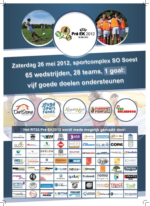 Sponsor het RT33 Pré EK 2012 voetbaltoernooi en scoor voor goede doelen!